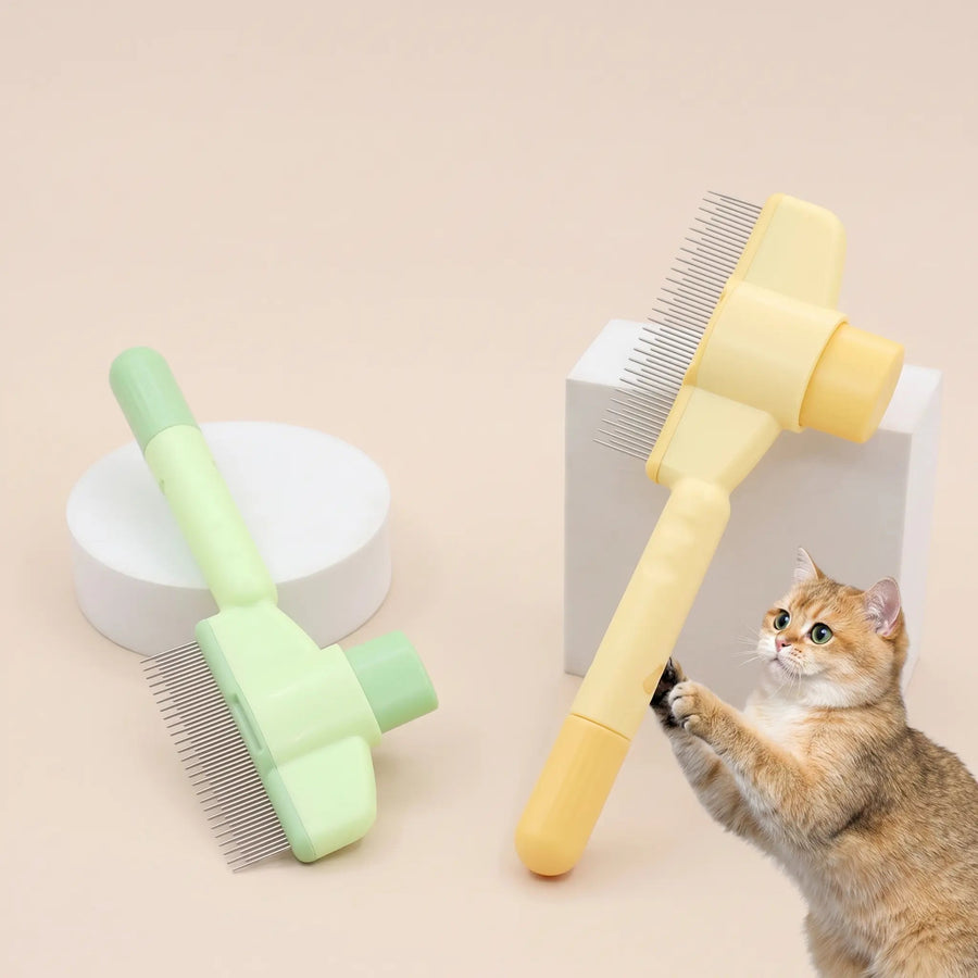 Reusable pet hair remover brush used on fabric and upholstery