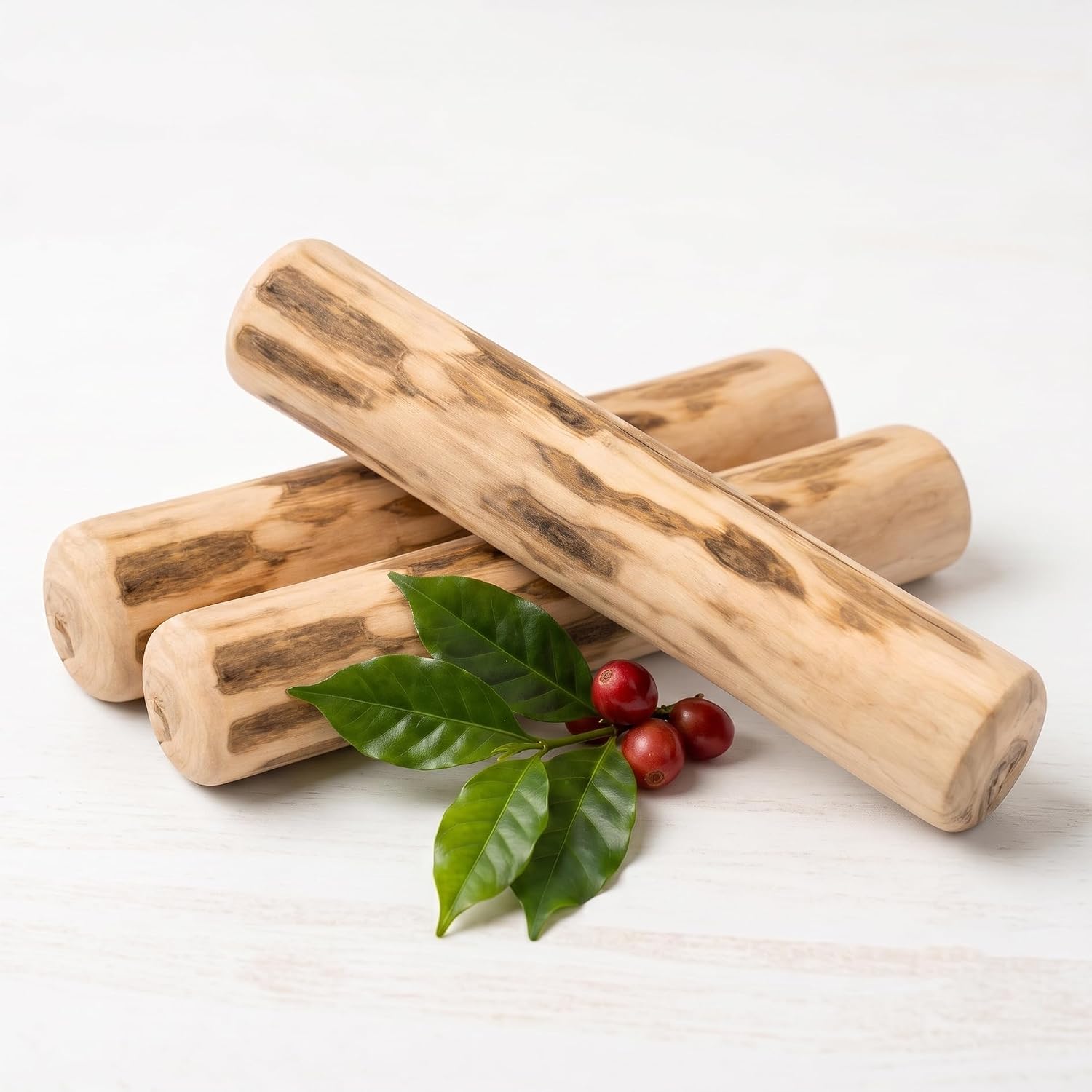Natural coffee wood dog chew toy selected for supervised chewing