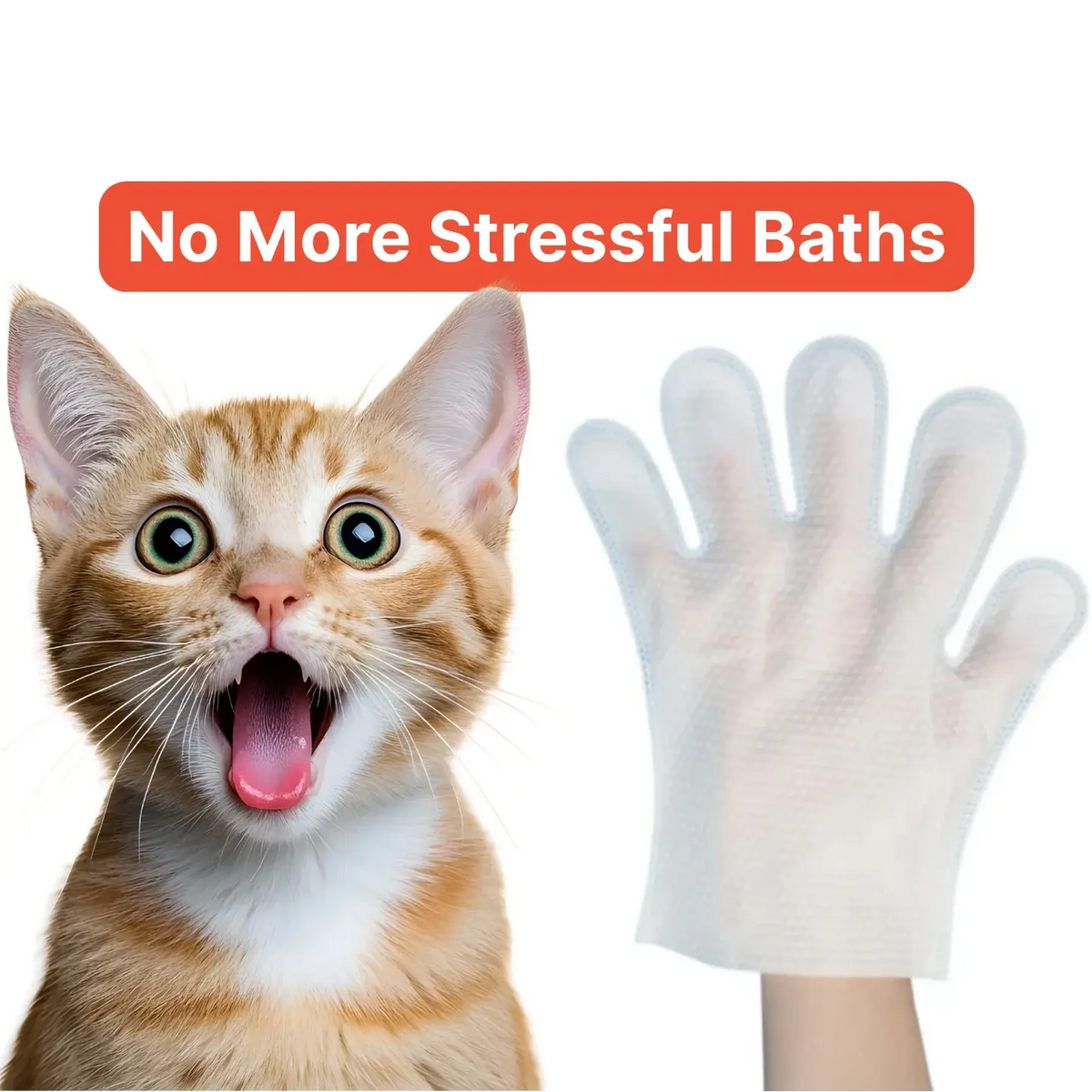 Deodorizing pet glove wipe used for a light paw and coat cleanup after a walk