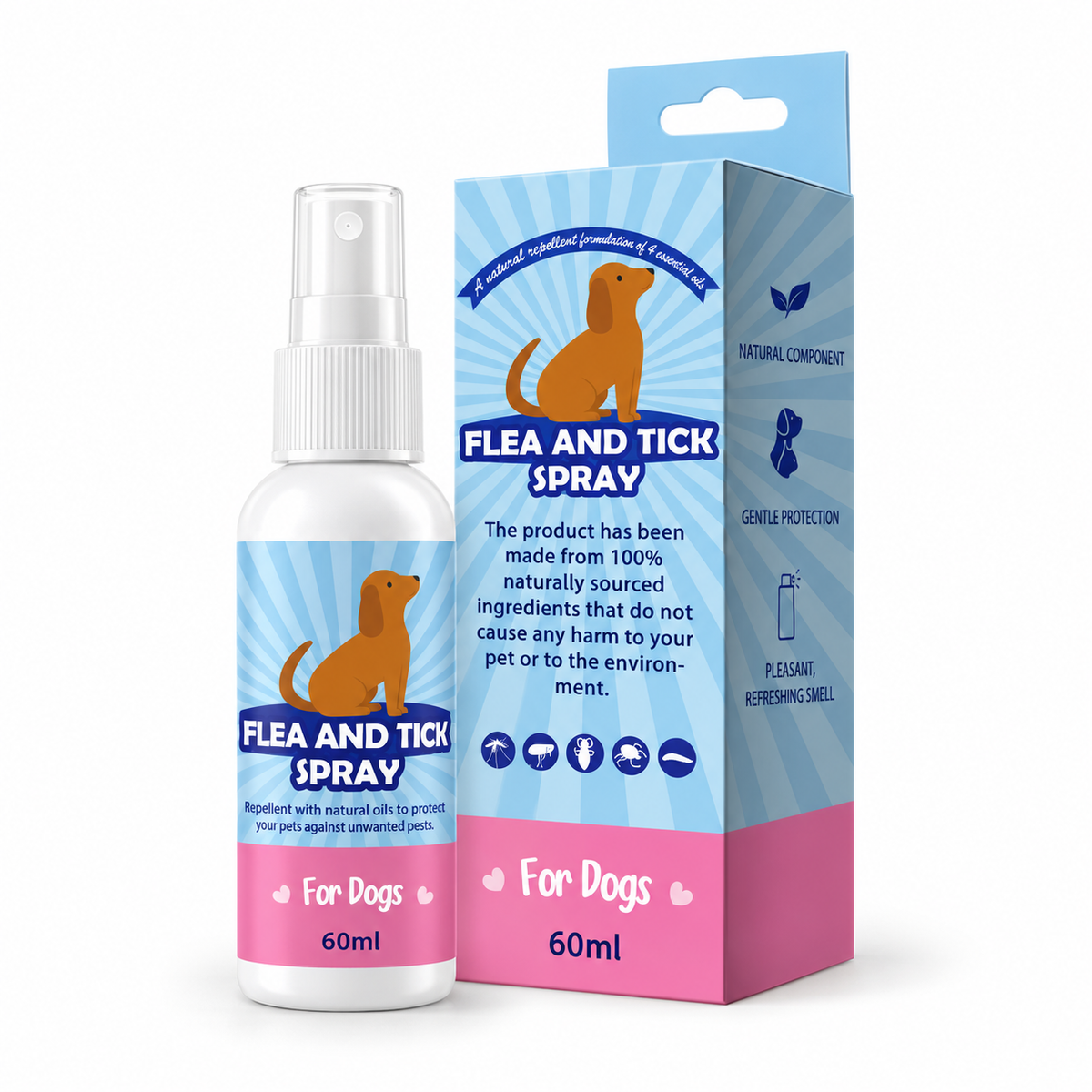 Flea & Tick Spray – Choose Dog or Cat Formula, 2 fl oz (60 mL) Fursera