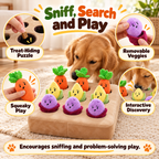 Vegetable Hide-and-Seek Dog Puzzle Toy – 9 Squeaky Plush Veggies Fursera