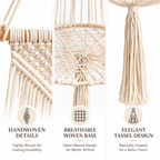 Boho Macrame Cat Hammock – Handwoven Hanging Cat Bed with Free Cushion Fursera