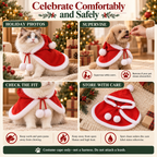 Christmas Hooded Pet Cape for Cats & Small Dogs – Pom-Pom Costume Fursera
