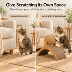 Arch Cardboard Cat Scratcher with Rotating Rope Ball Fursera