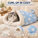 Plush-Lined Cat Sleeping Bag | Soft Burrowing Cat Bed Fursera