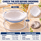 Elevated Cat Hammock Bed with Soft Plush Lining & Gingham Fabric Fursera
