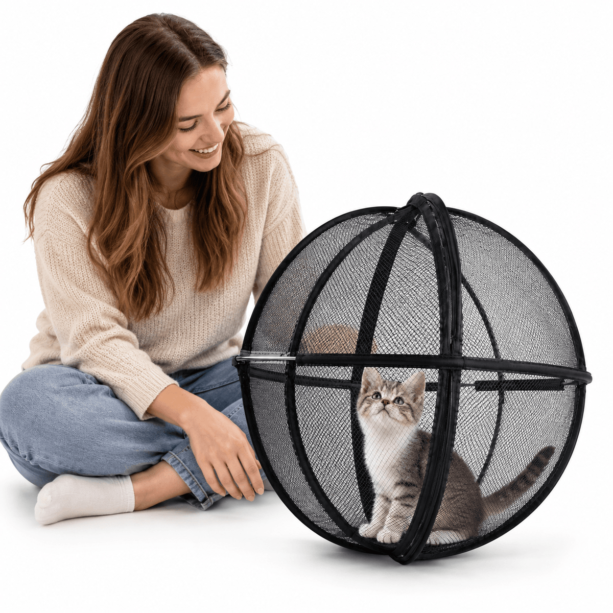 Pop-Up Cat Playpen – Foldable Mesh Tent for Indoor & Outdoor Play Fursera