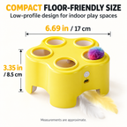 Rechargeable Pop-Up Cat Toy – 3-Mode Pom-Pom & Feather Teaser Fursera