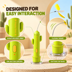 3-in-1 Rechargeable Cactus Cat Teaser Toy with Suction Base Fursera