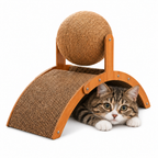 Arch Cardboard Cat Scratcher with Rotating Rope Ball Fursera