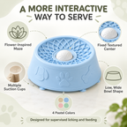 Suction Slow Feeder Dog Bowl with Flower Maze & Textured Licking Dome Fursera