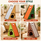 Triangular Felt Cat Activity House – 4-in-1 Scratcher, Climber, Hideaway & Play Toy Fursera