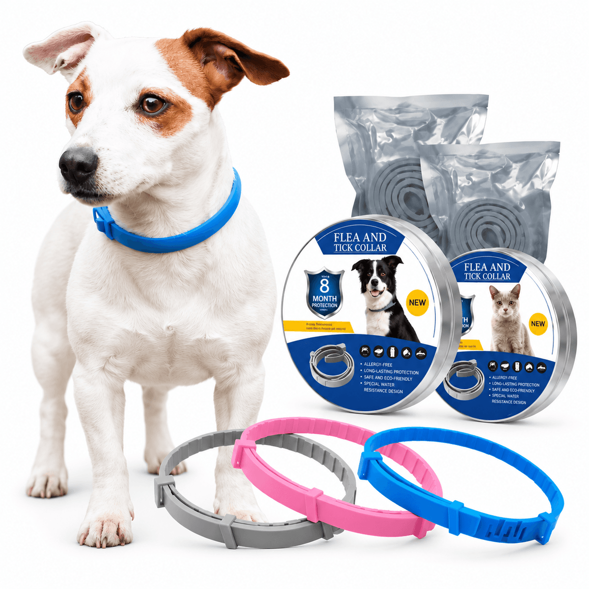Flea & Tick Collar for Dogs & Cats – Adjustable, Water-Resistant Pet Collar Fursera