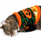 Halloween Pumpkin Pet Sweater for Cats & Small Dogs Fursera