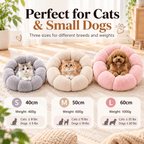 Flower-Shaped Pet Bed for Cats & Small Dogs – Soft Fleece Donut Bed Fursera