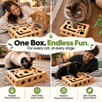 Wooden Cat Puzzle Toy with Built-In Claw-Smoothing Surface Fursera