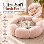 Flower-Shaped Pet Bed for Cats & Small Dogs – Soft Fleece Donut Bed Fursera