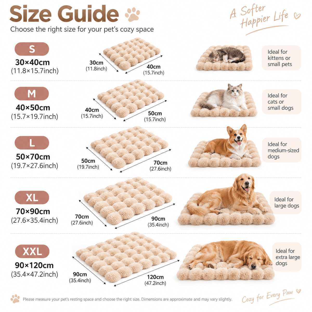 Washable Plush Pet Bed Mat for Cats & Dogs – Non-Slip Fursera