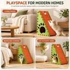 Triangular Felt Cat Activity House – 4-in-1 Scratcher, Climber, Hideaway & Play Toy Fursera
