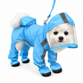 Full-Body Dog Rain Suit with Clear Hood & Attached Paw Covers Fursera