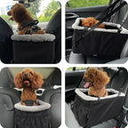 Small Pet Car Seat – Cozy Console Booster for Dogs & Cats