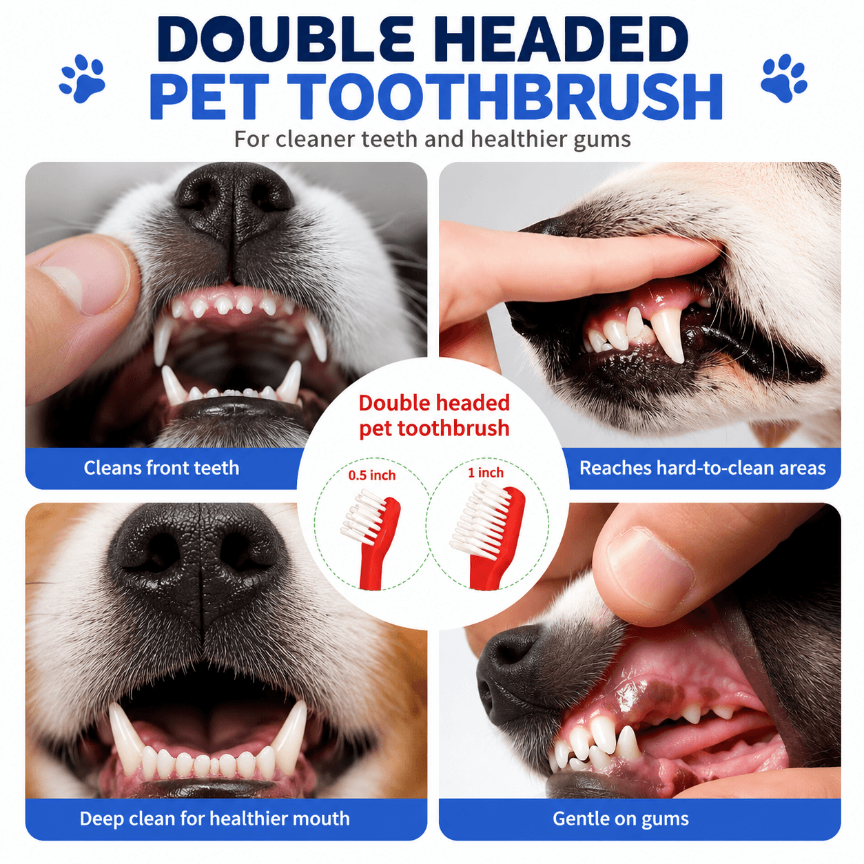 8-Pack Dual-Headed Pet Toothbrush Set for Dogs & Cats Fursera