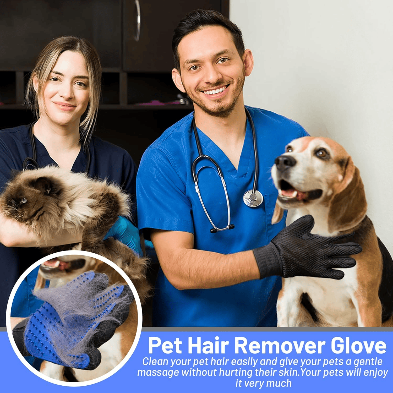 Pet Hair Remover Glove  - 1 Pair