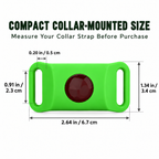 Green Collar-Mounted Pet Tag with Flexible Dual-Slot Holder & Adjustable Collar Fursera