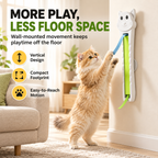 Wall-Mounted Automatic Cat Ribbon Toy – 2-Speed USB-C Rechargeable Teaser Fursera