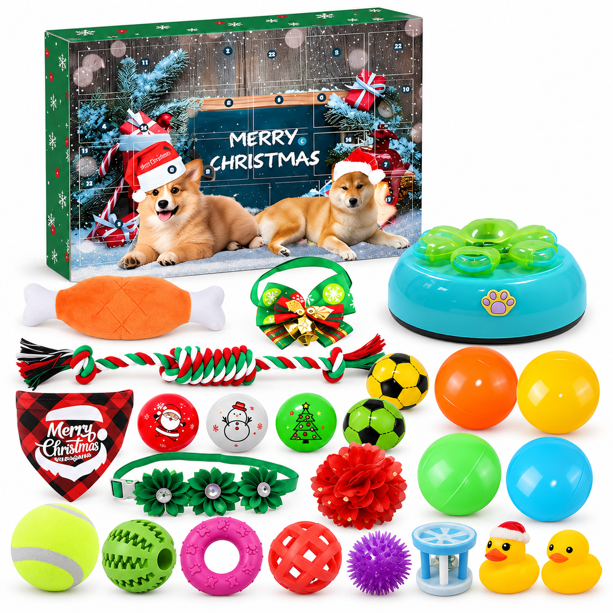 Christmas Pet Toy Advent Calendar – Holiday Countdown Gift Box, Cat or Dog Version Fursera