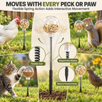 Spring-Mounted Chicken Pecking Toy & Treat Dispenser – Clear Refillable Feeder Fursera