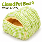 Cozy Cat Cave Bed – Enclosed Plush Gingham Sleeping Nest for Cats & Small Dogs Fursera