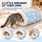 Plush-Lined Cat Sleeping Bag | Soft Burrowing Cat Bed Fursera