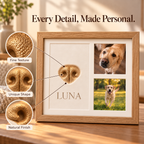 Personalized Pet Keepsake Frame – Paw or Nose Print & Two Photos Fursera