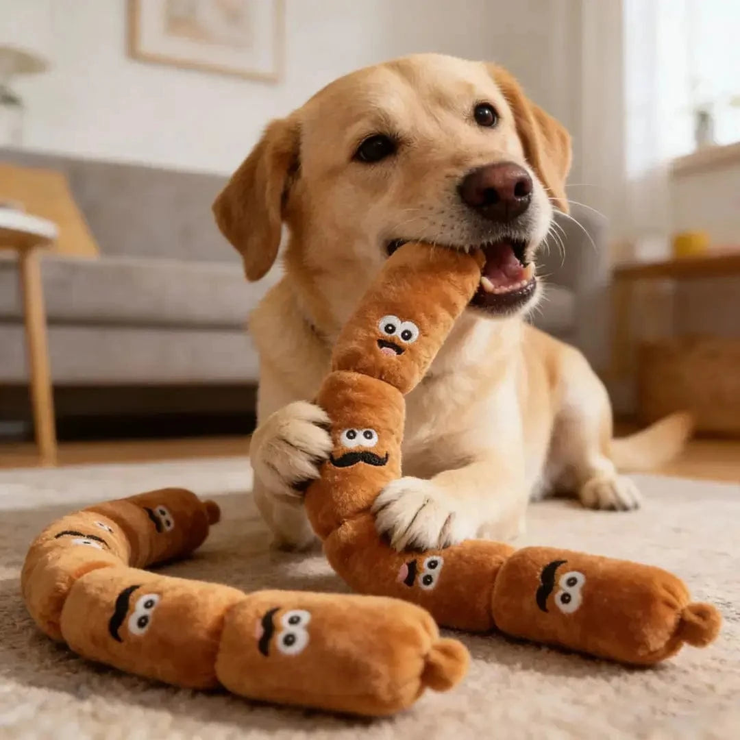 4-Link Squeaky Sausage Dog Toy