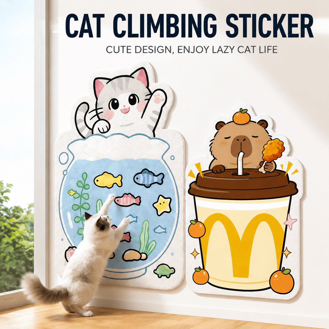 Removable Cat Scratching Pad Sticker Fursera