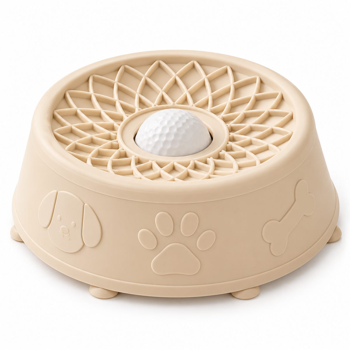 Suction Slow Feeder Dog Bowl with Flower Maze & Textured Licking Dome Fursera
