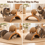 Arch Cardboard Cat Scratcher with Rotating Rope Ball Fursera