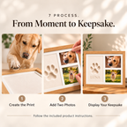Personalized Pet Keepsake Frame – Paw or Nose Print & Two Photos Fursera