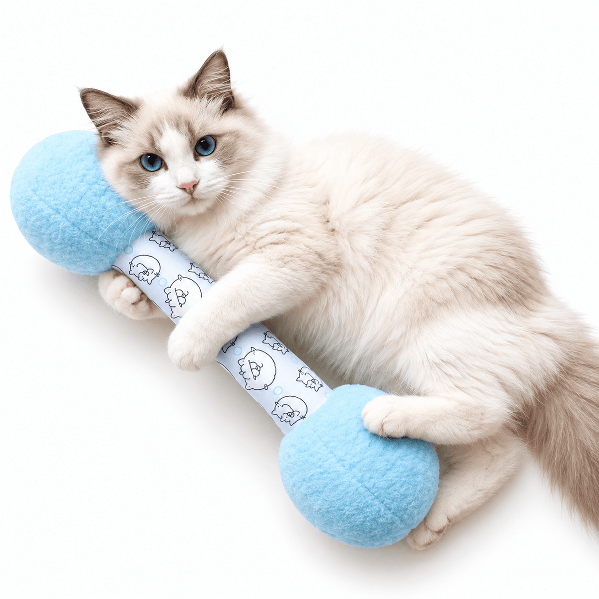 Catnip Kicker Toy – 15.7-Inch Plush Dumbbell for Cats Fursera