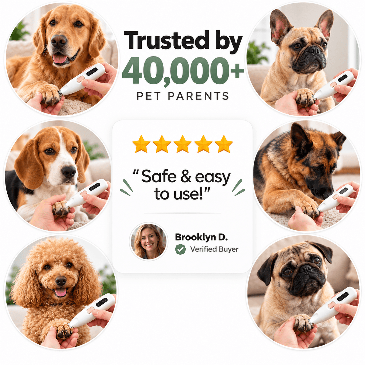 LED Pet Paw Trimmer for Dogs & Cats – Quiet & USB Rechargeable Fursera