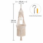 Boho Macrame Cat Hammock – Handwoven Hanging Cat Bed with Free Cushion Fursera