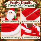Santa Rider Dog Christmas Costume – Adjustable Holiday Cape Fursera