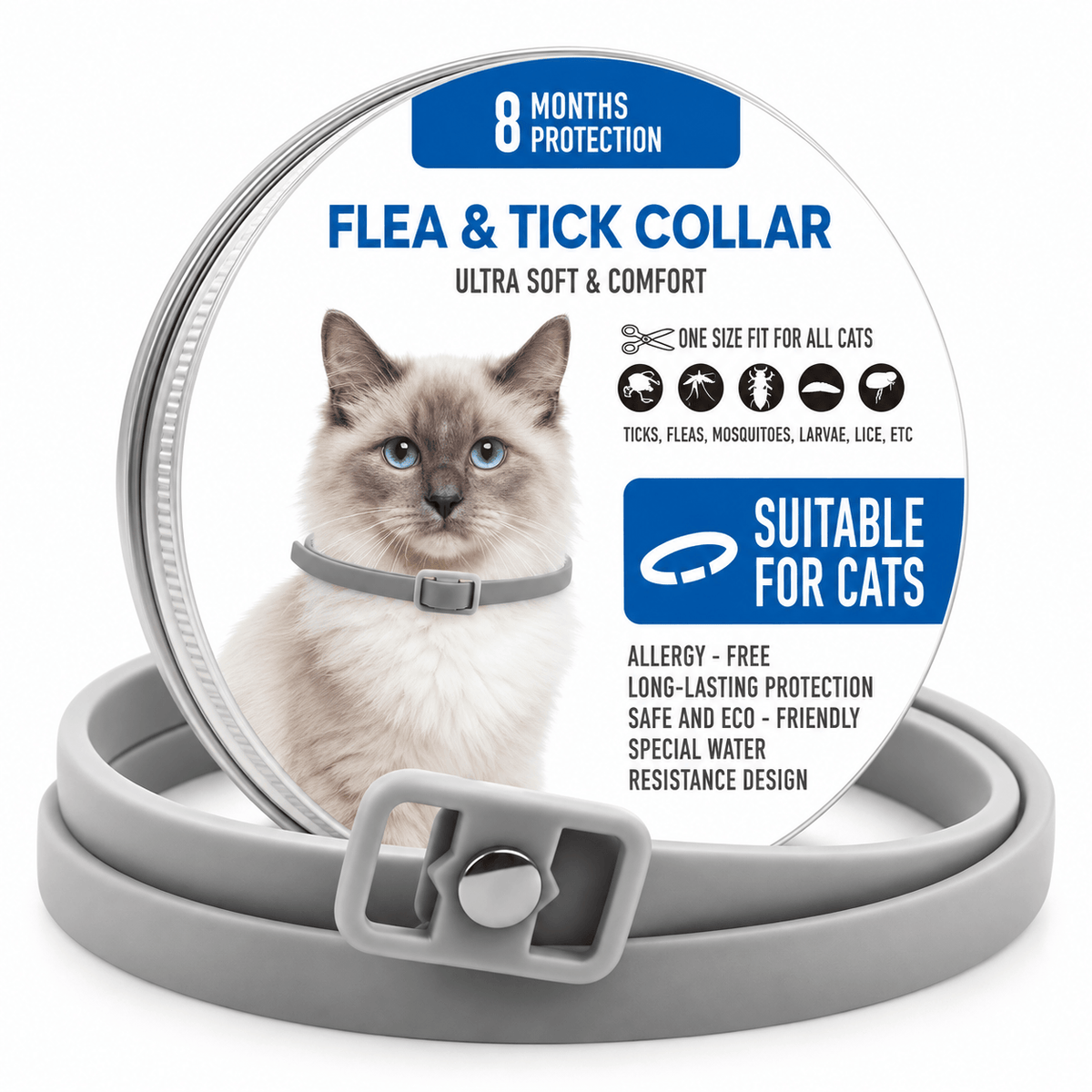 Flea & Tick Collar for Dogs & Cats – Adjustable, Water-Resistant Pet Collar Fursera