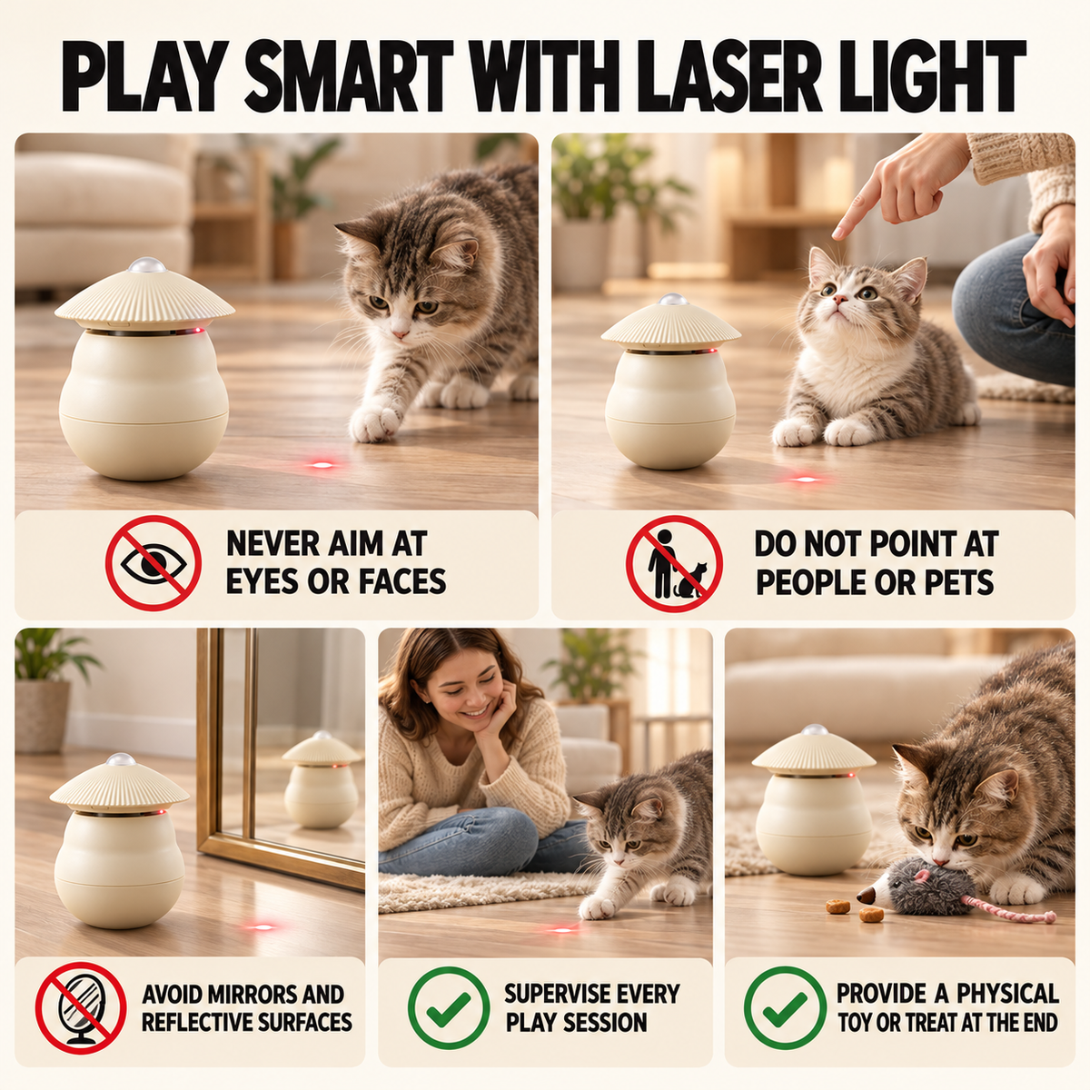 Automatic Laser Cat Toy – 3 Play Modes, USB-C Rechargeable Fursera