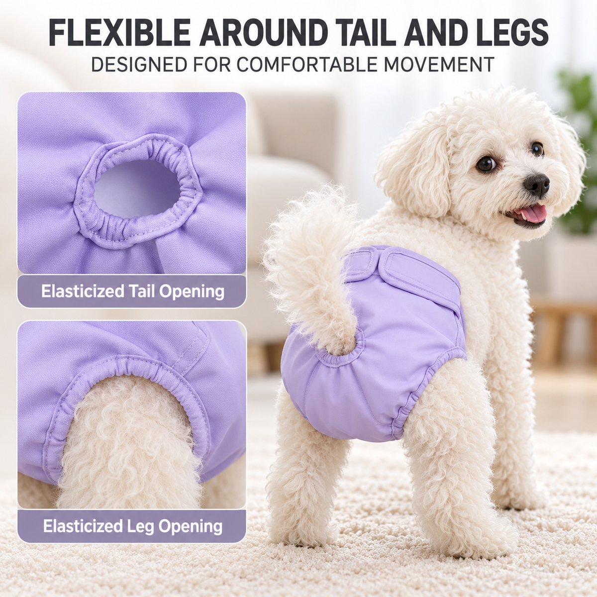 Washable & Reusable Dog Diaper – Soft, Absorbent & Adjustable Fursera