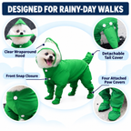 Full-Body Dog Rain Suit with Clear Hood & Attached Paw Covers Fursera