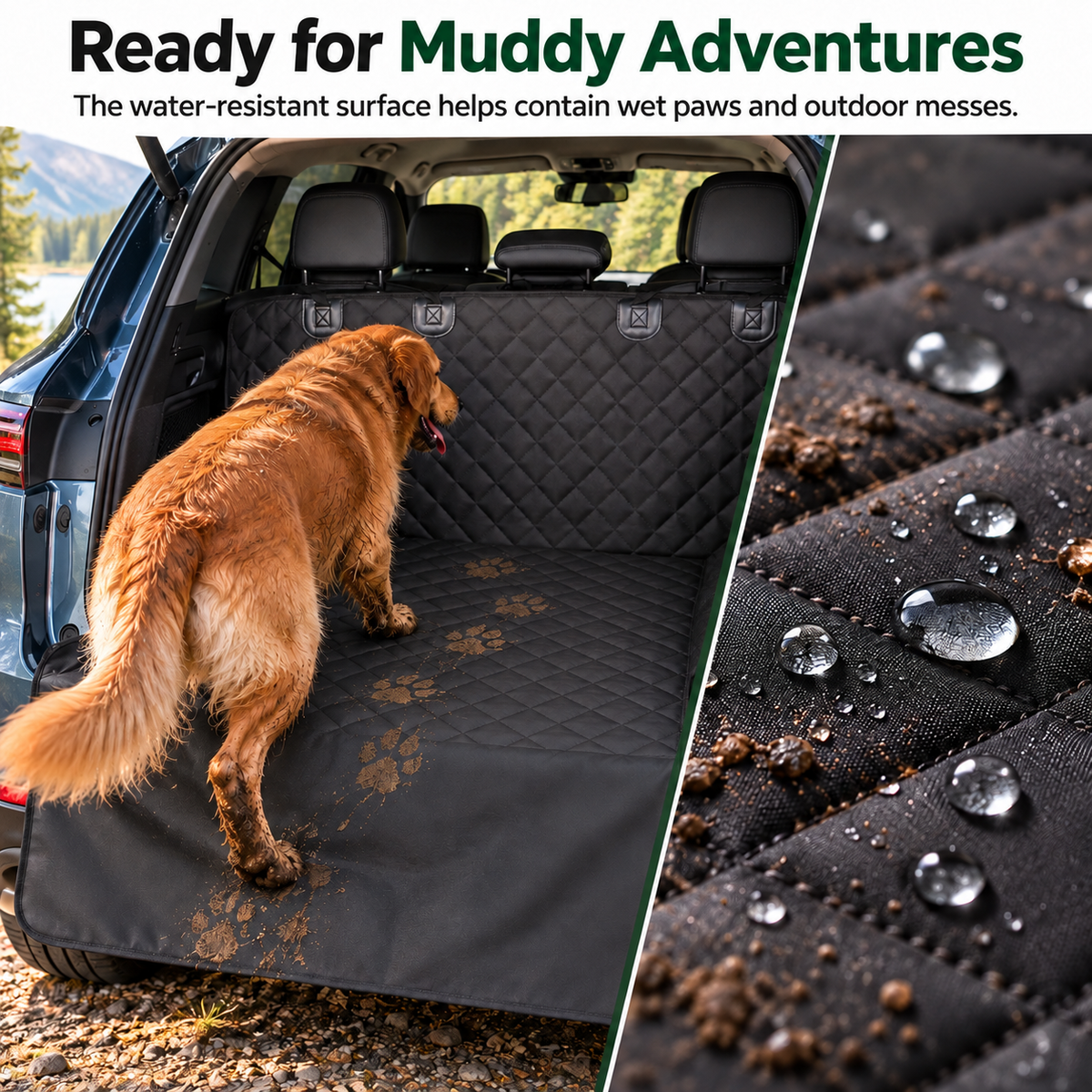 Quilted SUV Dog Cargo Liner with Side & Bumper Protection Fursera