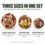3-Piece Silvervine Cat Toy Ball Set with Catnip Cores & Bell Ball Fursera