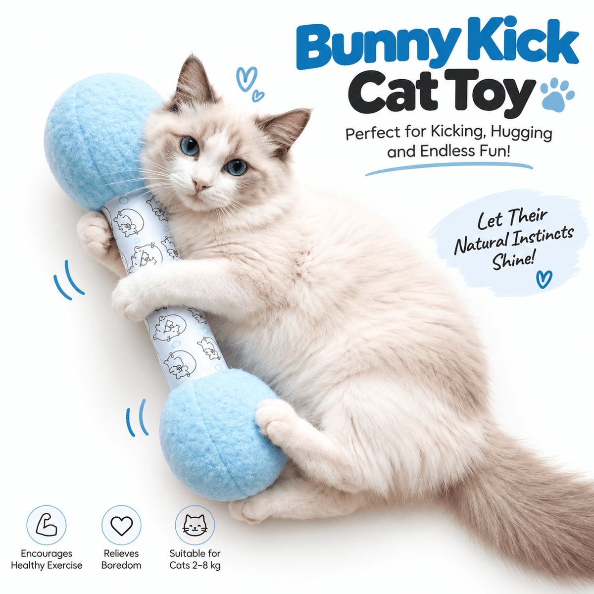 Catnip Kicker Toy – 15.7-Inch Plush Dumbbell for Cats Fursera